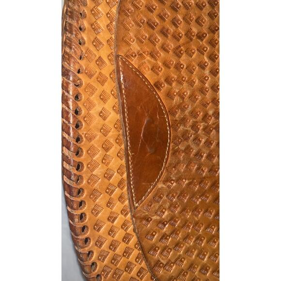 Vintage handmade, Brown leather crossbody bag - Picture 15 of 16